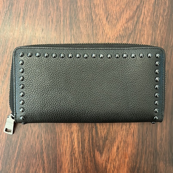 Coach Leather Studded Accordion Zip - Picture 2 of 7